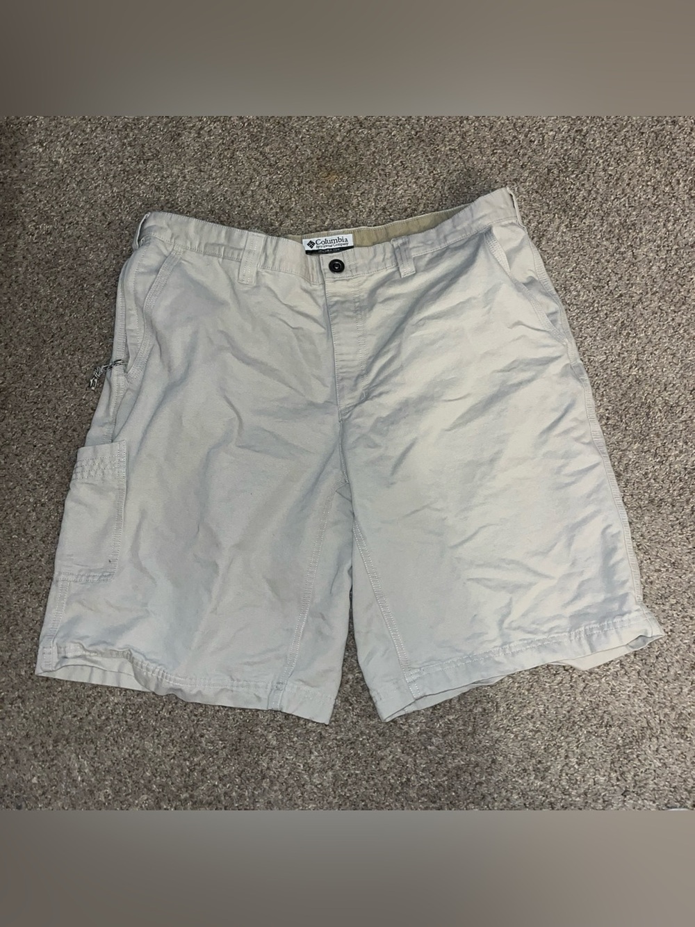 Vintage Columbia Shorts Sz 38 Beige Trail Hiking Fishing Y2K 90s Light Khaki Tan